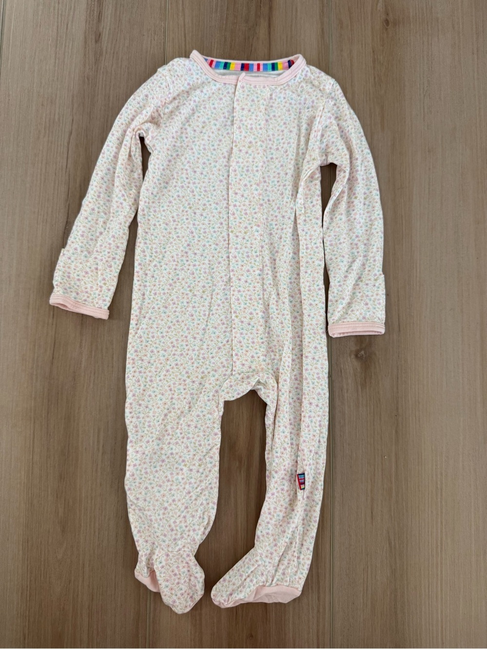 NWOT Magnetic Me 3-6mo Floral Pink Footed One-Piece Pajamas
